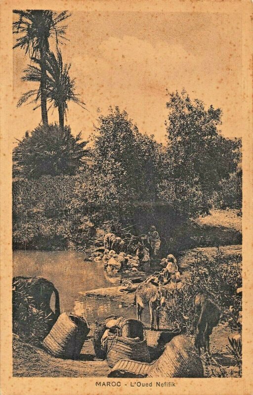 CASABLANCA-SETTAT MOROCCO~L'OUED NEFIFIK SEPIA PHOTO POSTCARD