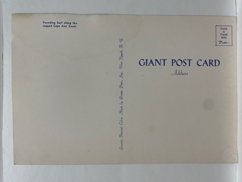 Pounding Surf along Cape Ann Coast, Massachusetts Oversize Postcard