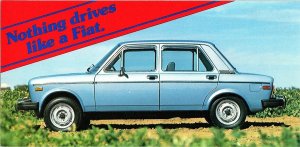 1970s Fiat 128 4-Door Sedan Advertising Postcard Vintage Auto Promo