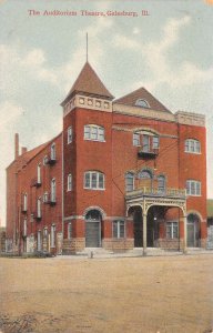 Galesburg Illinois The Auditorium Theatre Exterior Vintage Postcard U922