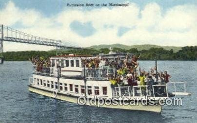 Excursion Boat On The Mississippi River, USA Ferry Ship Unused 