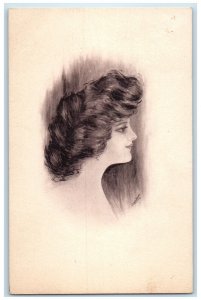 c1910's Pretty Woman Cobb Shinn Artist Signed  Merrill Washington WA Postcard