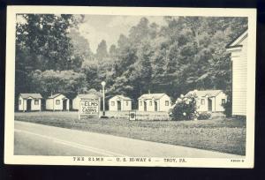Troy, Pennsylvania/PA/Penn Postcard, The Elms Cabins, US Hi-Way 6