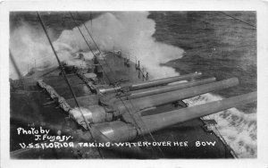 J70/ Ship Interesting RPPC Postcard c1920 U.S.S. Florida Battleship 442
