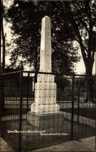 Osawatomie Kansas KS John Brown Monument Real Photo Vintage Postcard