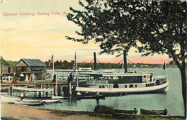 Steamer Landing, Seaburg Lake, Maine, ME, Divided Back