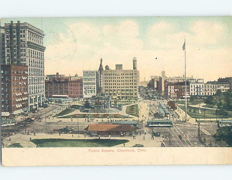 Divided-Back PUBLIC SQUARE Cleveland Ohio OH F1254