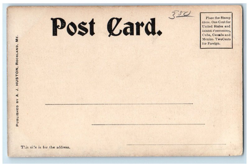 c1940's Line Quarry Rockland Maine ME AJ Huston Unposted Vintage Postcard 