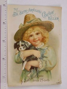 1870s-1880's Dr Seth Arnold's Cough Killer Adorable Child & Puppy F58