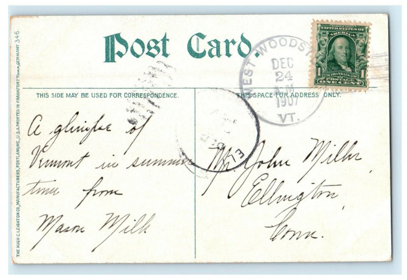 1907 East Woodstock VT Greetings from Green Mountain State Postcard 