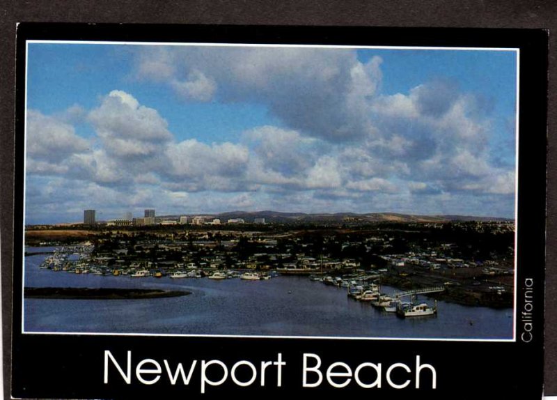 CA View Newport Beach Boats California Postcard PC