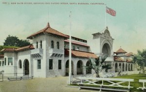 C.1910 New Bath House, Santa Barbara, Cal. Vintage Postcard P105