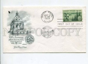 291226 USA 1958 First Day COVER Minnesota Statehood