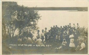 Rockland North Dakota Picnic at Lake Wright 1909 RPPC Photo Postcard 21-4742