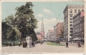BOSTON, Massachusetts, PU-1919; Tremont Street & the Mall