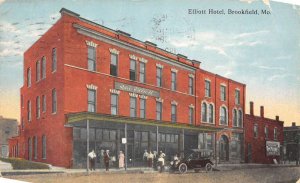 Brookfield Missouri view from street of Elliott Hotel antique pc DD7588