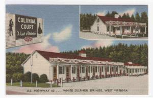 Colonial Court Motel West Sulphur Springs WV postcard