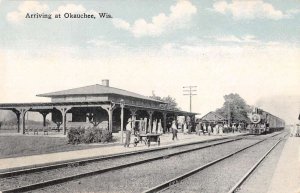 Okauchee Wisconsin Train Station Vintage Postcard AA21928