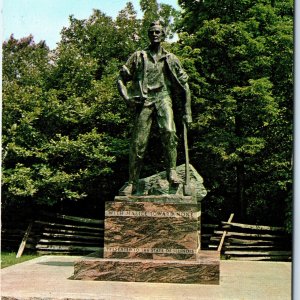 c1960s New Salem IL Lincoln Statue State Park PC Petersburg Inaugural Quote A295