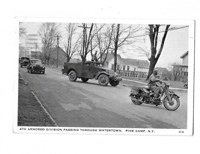 4th Armored Division Passing Through Watertown  Pine Camp New York