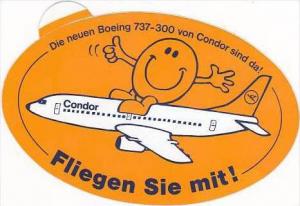 CONDOR BOEING 737-300 VINTAGE AVIATION LABEL