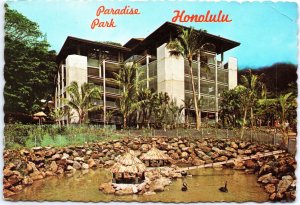 VINTAGE POSTCARD CONTINENTAL SIZE PARADISE PARK IN HONOLULU HAWAII