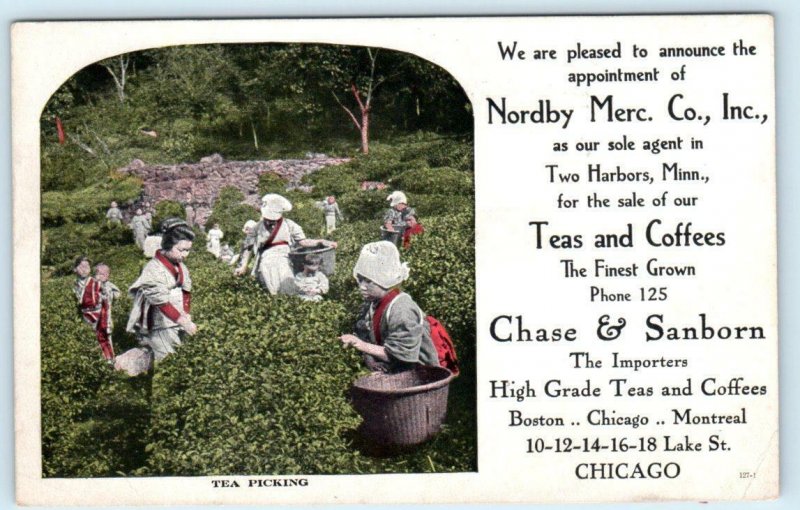 CHICAGO, IL ~ Advertising CHASE & SANBORN Coffees & Teas 1906  Postcard