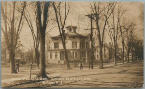 RAHWAY NJ HOME of C. WELLS ELM & ESTERBROOK AVE ANTIQUE REAL PHOTO POSTCARD RPPC