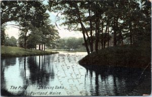 Postcard ME Portland - The Pond Deering Oaks