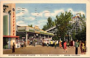 Linen PC Spitfire and Wildcat Roller Coaster Elitch Gardens Denver Colorado