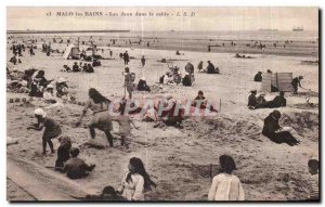 Old Postcard Malo les Bains Games in the sand