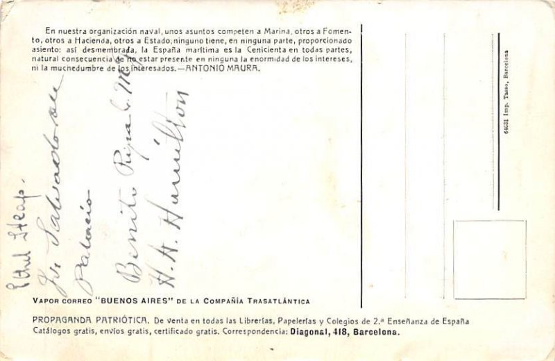 Buenos Aires Ship Writing on back 