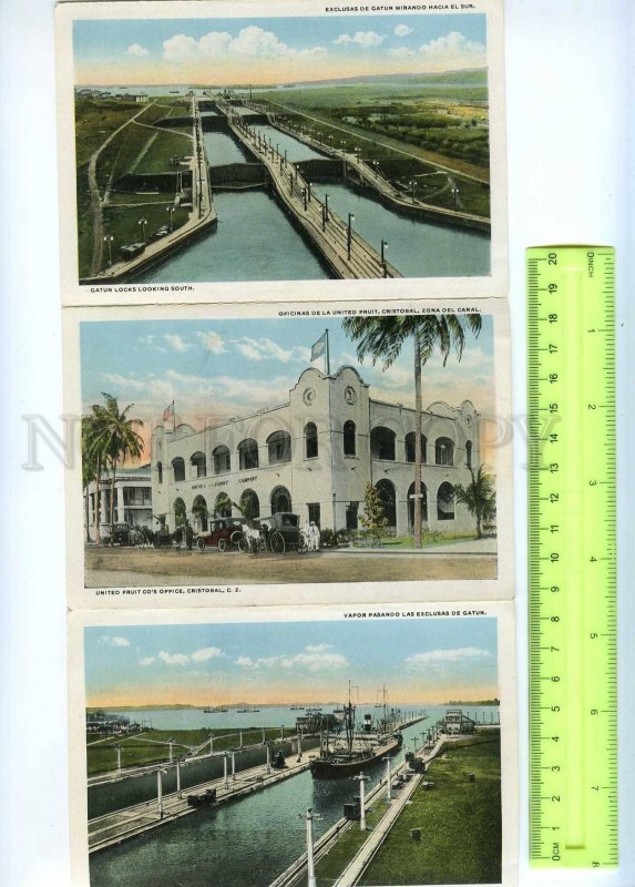 290735 PANAMA CANAL Vintage set of 16 views & ships in COVER