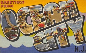 Greetings From Ocean City, New Jersey USA Writing on Back 