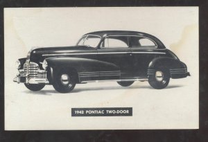 1942 PONTIAC TWO DOOR VINTAGE CAR DEALER ADVERTISING POSTCARD STORM LAKE IOWA