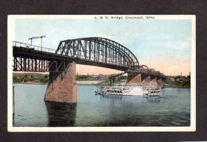 OH Coney Island Queen Steamer Train Steamship CINCINNATI OHIO Postcard