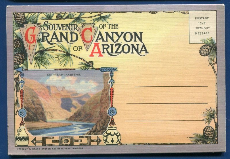 Arizona Grand Canyon EL Tovar hotel Hopi House Point Postcard Folder 