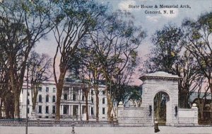 New Hampshire Concord State House & Memorial Arch 1917