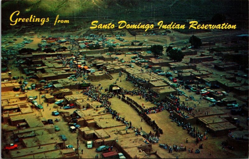 Greetings Anto Domingo Indian Reservation Pueblo Ceremonial Dance Nm Postcard 