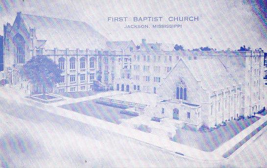 First Baptist Church Jackson Mississippi 40 50s Hippostcard