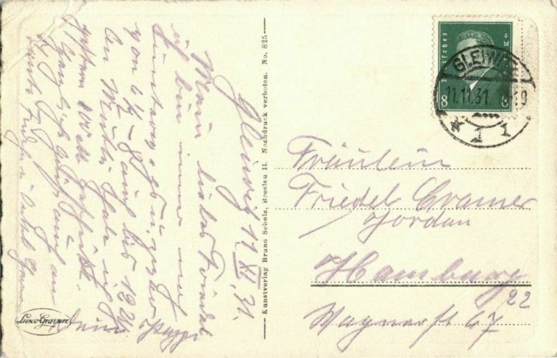 poland, GLEIWITZ GLIWICE, Partie a.d. Klodnitz, Kłodnica (1931) Postcard 