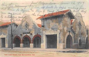 Salt Lake Railroad Depot San Bernardino California 1907 postcard
