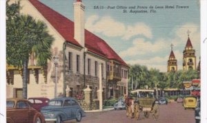 Florida St Augustine Post Office and Ponce de Leon Hotel Towers Curteich