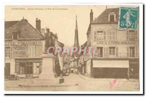 Pithiviers Old Postcard Statue Duhamel and Crown Street