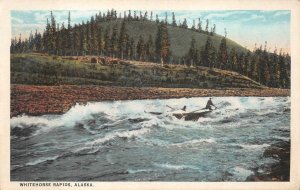 WHITEHORSE RAPIDS ALASKA BOATING POSTCARD (c. 1920s)