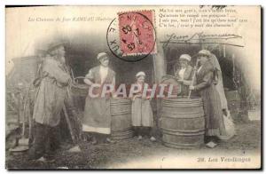 Old Postcard Wine Harvest Songs of Jean Rameau illustrees