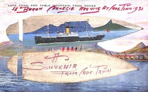 S. S. Barron Carnegie Arriving at Cape Town HANDMADE PAINTED Postcard