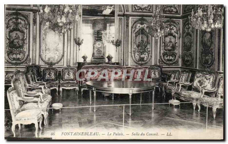 Old Postcard Fontainebleau Palace Council Room