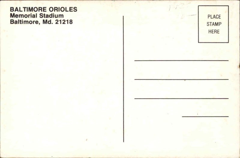 Baseball - Baltimore Orioles Tippy Martinez Postcard w/ Autograph