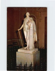 Postcard Hovdon Statue Of Washington Capitol Building Richmond Virginia